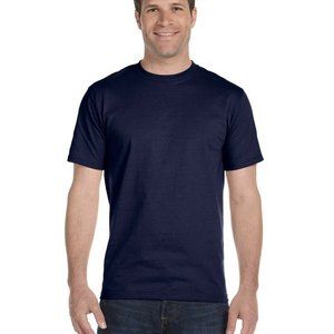 Hanes (2ea.) NEW Men's ComfortSoft 100% Cotton Lay Flat Collar T-Shirt, Navy 3XL